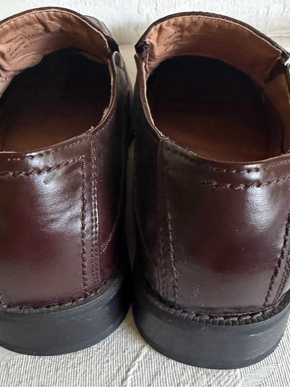 Joseph Abboud Brown Dress Shoes Man Made Upper Leather Lining Square Toe Size 12